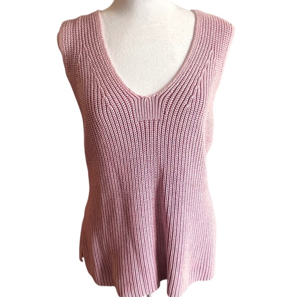 Tommy Bahama Lilac Pink Pima Cotton Bamboo Shaker Knit Sweater Vest Medium NWOT - Picture 2 of 6